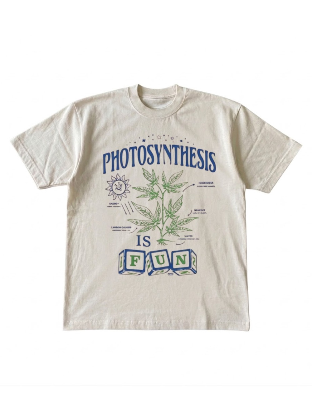 Gildan Photosynthesis Is Fun Graphic Tee - Cream